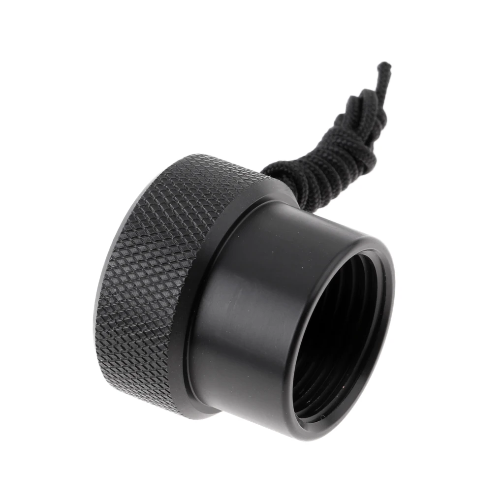 Lightweight ABS Replacement Dive DIN Tank Valve Dust Plug  Attached with Rope for Underwater Scuba Diving Accessories Black