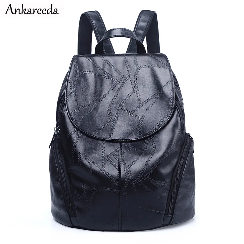 

Ankareeda Women Backpack School Bag for Teenagers College Waterproof Travel Bag Laptop Back packs Leather Bolsas Mochila