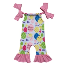 Valentines Easter Spring Infant clothes silk milk Jumpsuit Baby St. Patrick shamrock off shoulder Romper Green Clover baby gowns