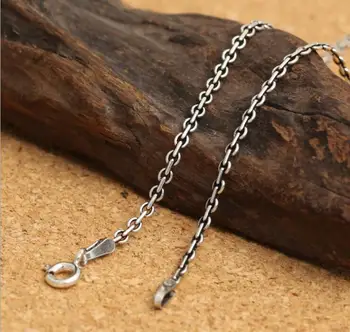 

KJJEAXCMY fine jewelry S925 sterling silver women and men's retro tieba 2mm with a double and flat eight necklaces