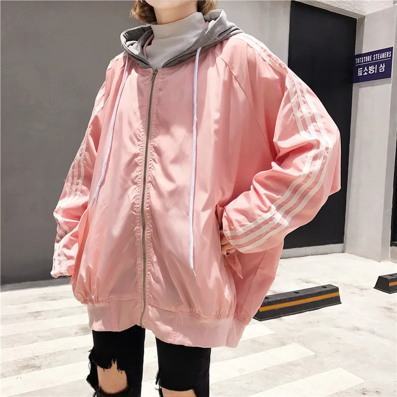 

Spring and Autumn Korean version of the wave of loose wild style retro chic wind long-sleeved baseball students students hooded
