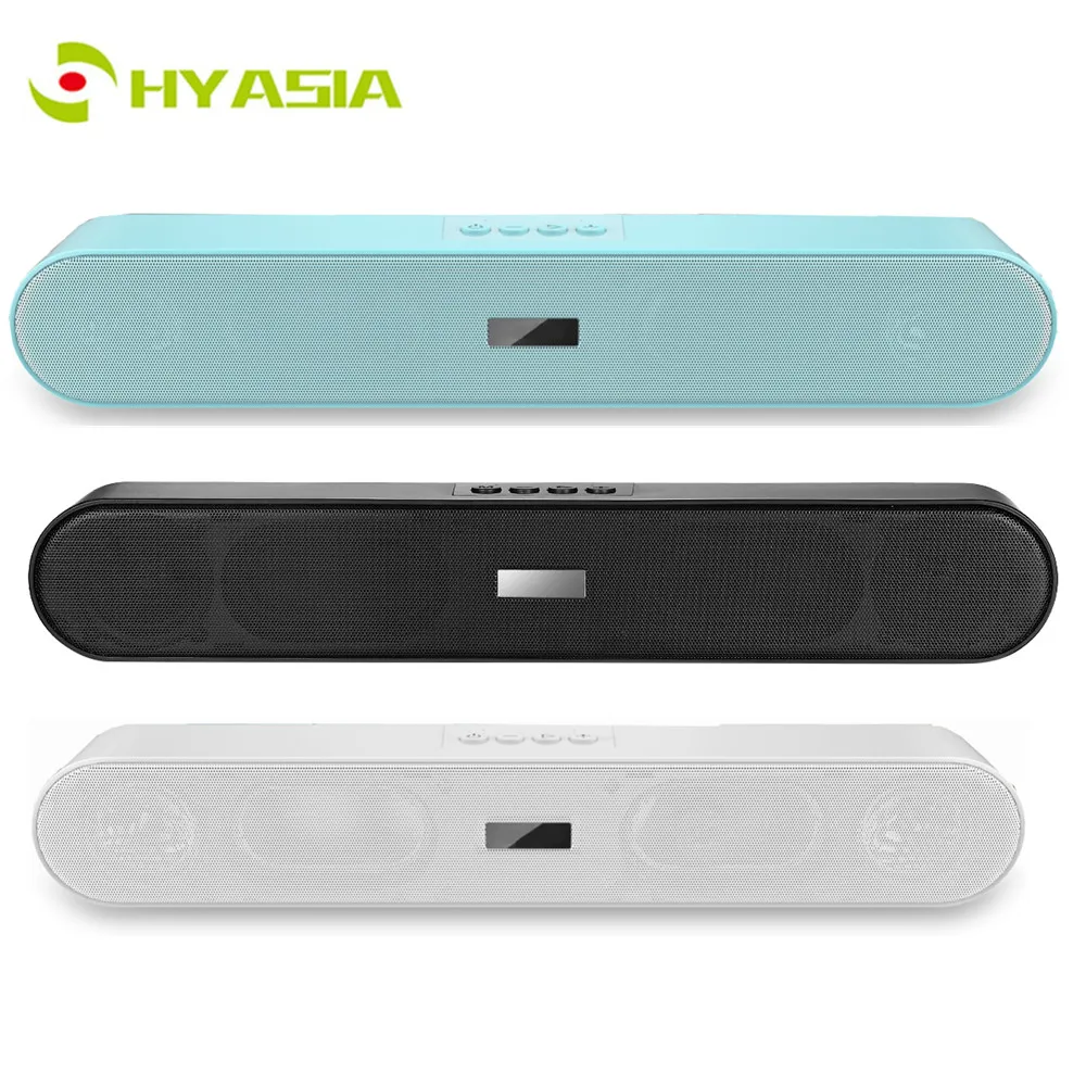 

HYASIA 2019 New Wireless Speaker Bluetooth 5.0 Soundbar Portable Subwoofer Bluetooth 5.0 Soundbar Home Theater PC Speaker TV