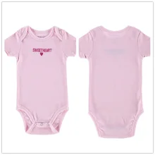Autumn 1 Piece Cotton Style Baby Girl Boy Clothes Short Sleeve Sweatheart New Born Body Baby Ropa Letter Pink Baby Bodysuit r038