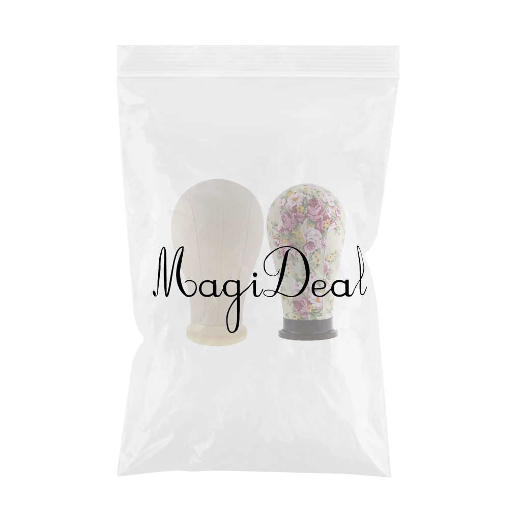 2pcs Manikin Mannequin Cork Head Canvas Block Wig Toupee Making Hat Caps Sunglasses Display Holder Stand 21'' 23''