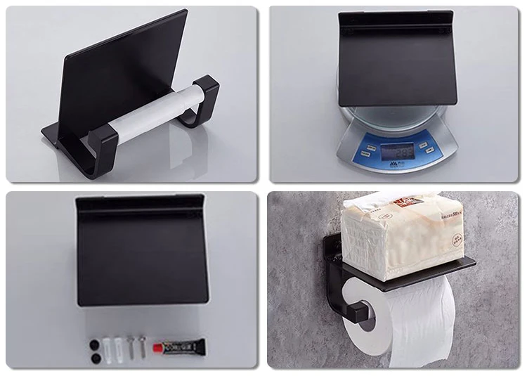Gricol 2019 Metal Self Adhesive Wall Mounted Phone Toilet Tissue Paper Holders