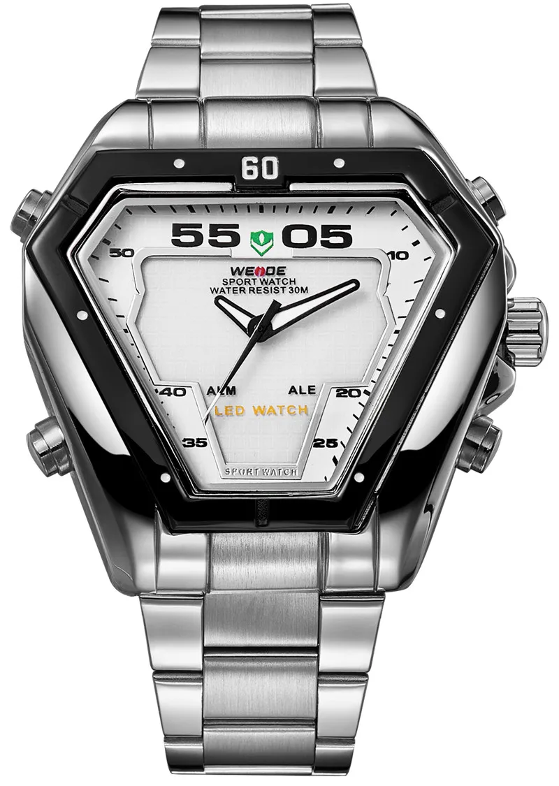 WH1102-2C WEIDE, модный, качественный, светодиодный, аналоговый, для мужчин, t, для мужчин, люксовый бренд, кварцевые, сплав, водонепроницаемые, военные, наручные часы, Relogios Masculino - Цвет: WH1102-2C