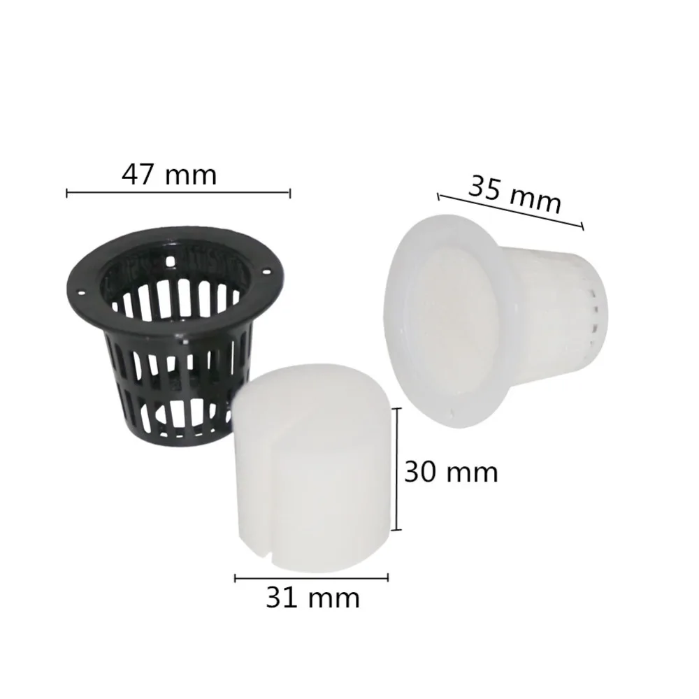 Mesh Pot Net Cup Basket Hydroponic System Garden Plant Grow Vegetable Cloning Seed Germinate Nursery Pots 20 Pcs