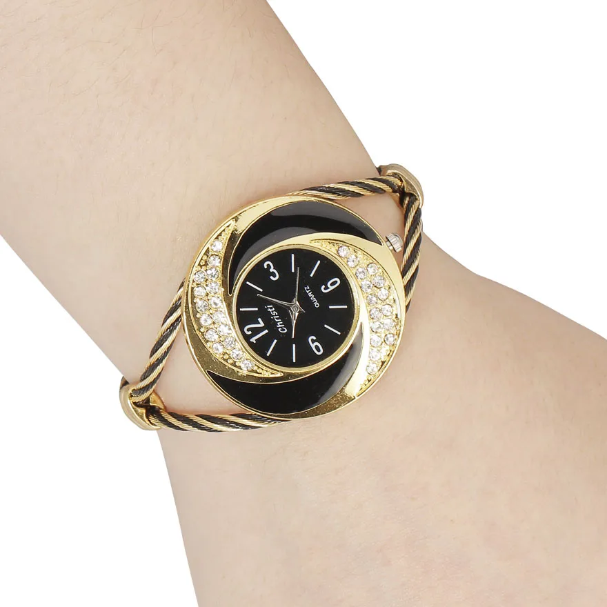 Новые модные женские часы из стали, специальные стразы, браслет, часы, классические милые белые женские роскошные наручные кварцевые часы - Цвет: 442502