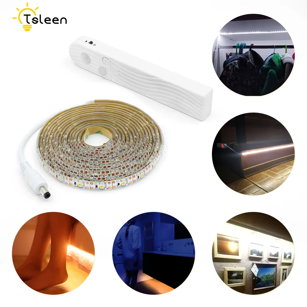 

5v Battery Operated 2835 Led Tape Montion Sensor LED Strip Light Waterproof/non-waterproof 1/2/3m Flexible Led Ribbon