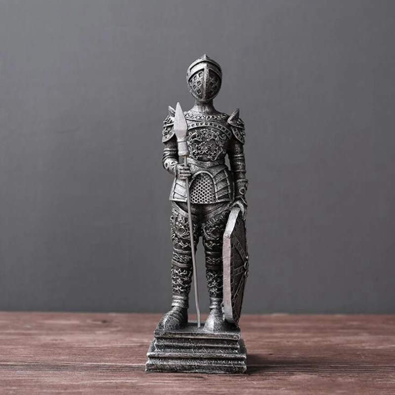Artificial European Vintage Roman Soldier Figurines Miniatures Living Room Warrior Home Decor Resin Ornament Valentines Day Gift12