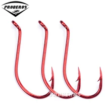 100 шт. красный Высокоуглеродистая сталь рыболовный крючок 1/0#-8/0#-6030 BAITHOLDER джиг Большие Одиночные Крючки рыболовные снасти
