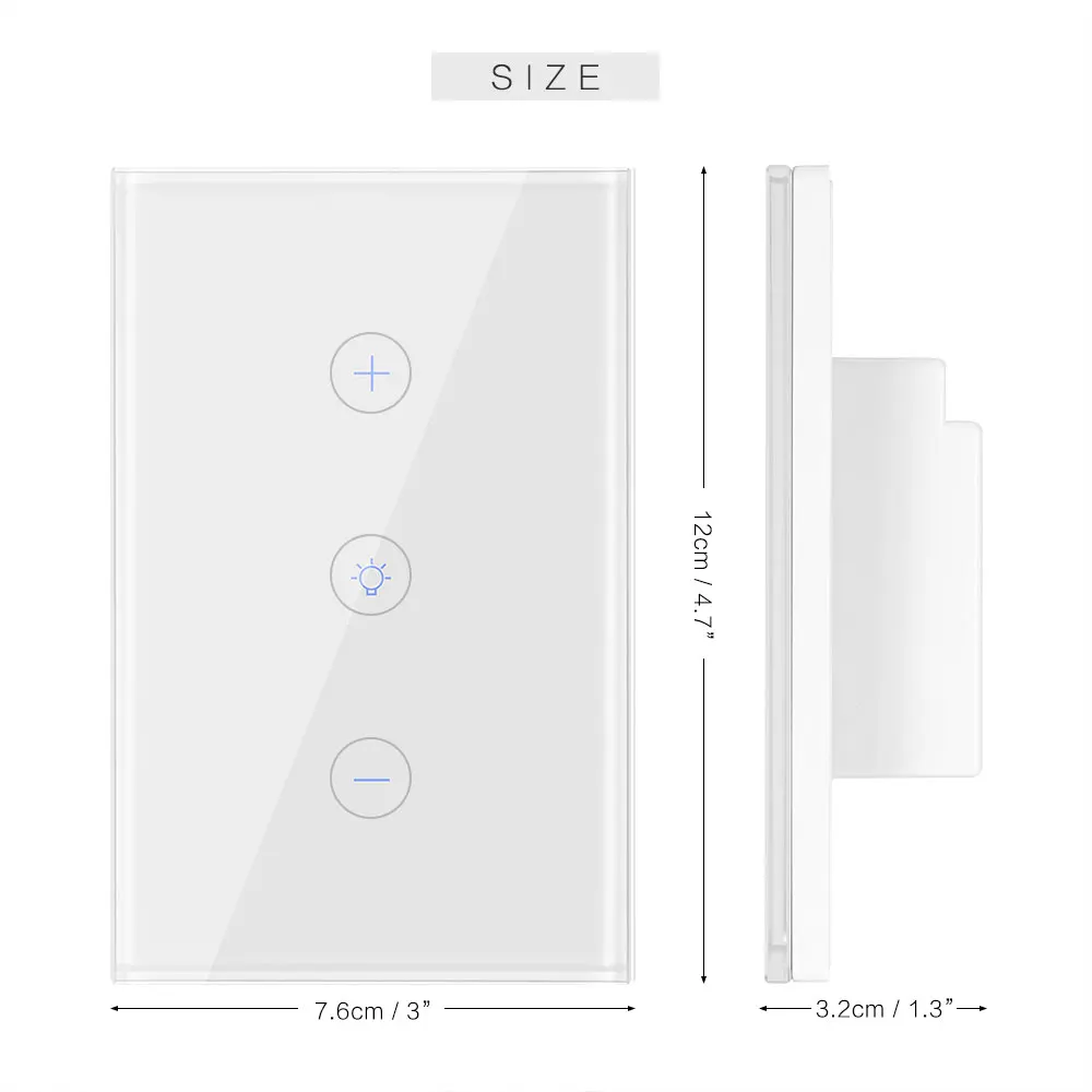US Type Dimmer Диммер, 220 В, настенный, умный, WiFi, сенсорный, диммер, 1 комплект, 400 Вт, беспроводной светильник, переключатель, работает с Alexa и Google Assistant Smart life - Цвет: US Type Dimmer