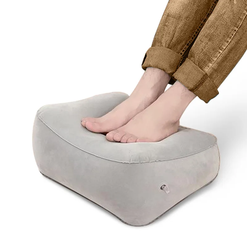 

2019 Newest Hot Useful Inflatable Portable Travel Footrest Pillow Plane Train Kids Bed Foot Rest Pad PVC for Travel Massage Car