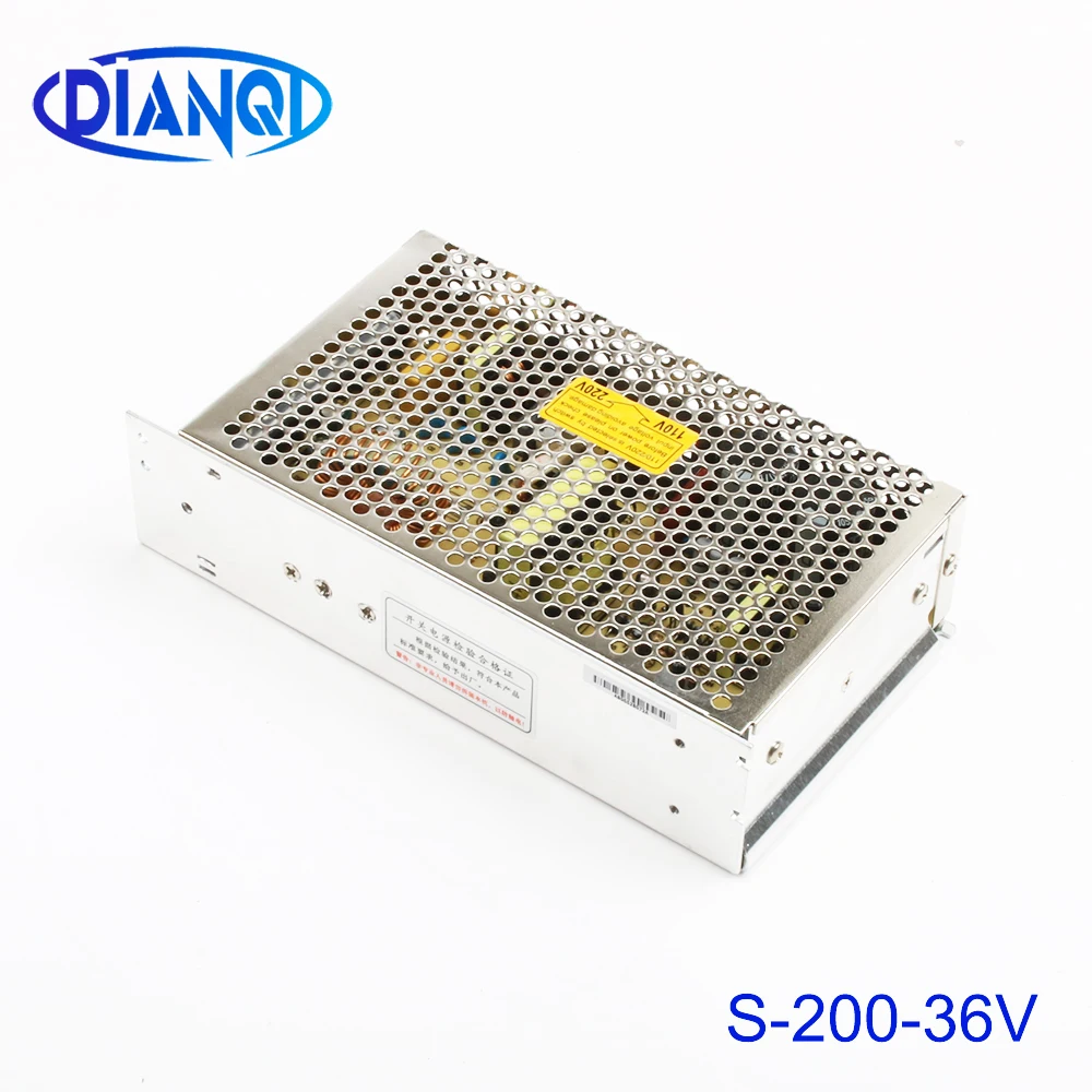 

DIANQI Single Output Switching power supply for LED Strip light AC to DC 200W 36V 5.5A S-200-36