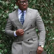 HB045 последние конструкции пальто брюки серый двубортный мужские костюмы традиционные смокинги свадебные костюмы жениха для мужчин Slim Fit