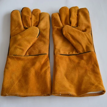 

Workplace Safety Supplies Safety Gloves Insulated Welders Work Soft Cowhide Leather Plus Gloves Electric Welding Leather Gloves