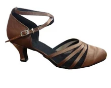 Wholesale Women Brown Satin Ballroom LATIN Dance Shoes SALSA Dance Shoes Salsa Dancing Shoes ALL SIZE