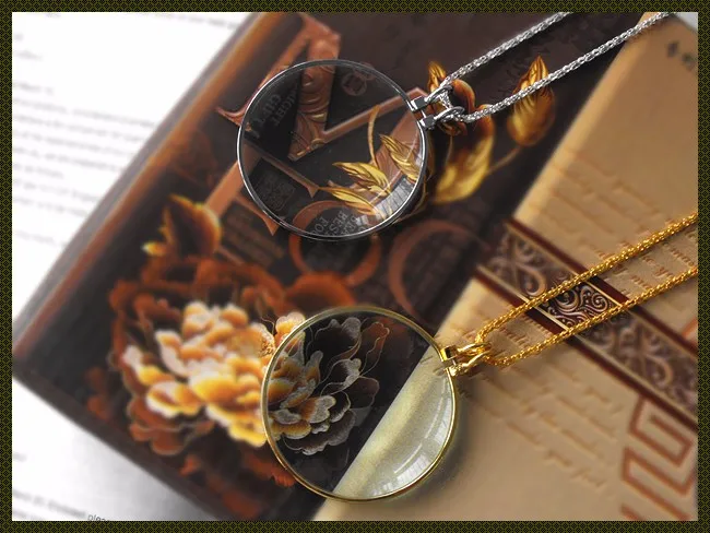 Функциональное простое золотое и серебряное увеличительное стекло для