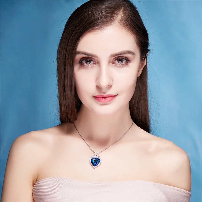Cdyle серебро 925 пробы ожерелье украшено кристаллом сердце кулон parure bijoux femme