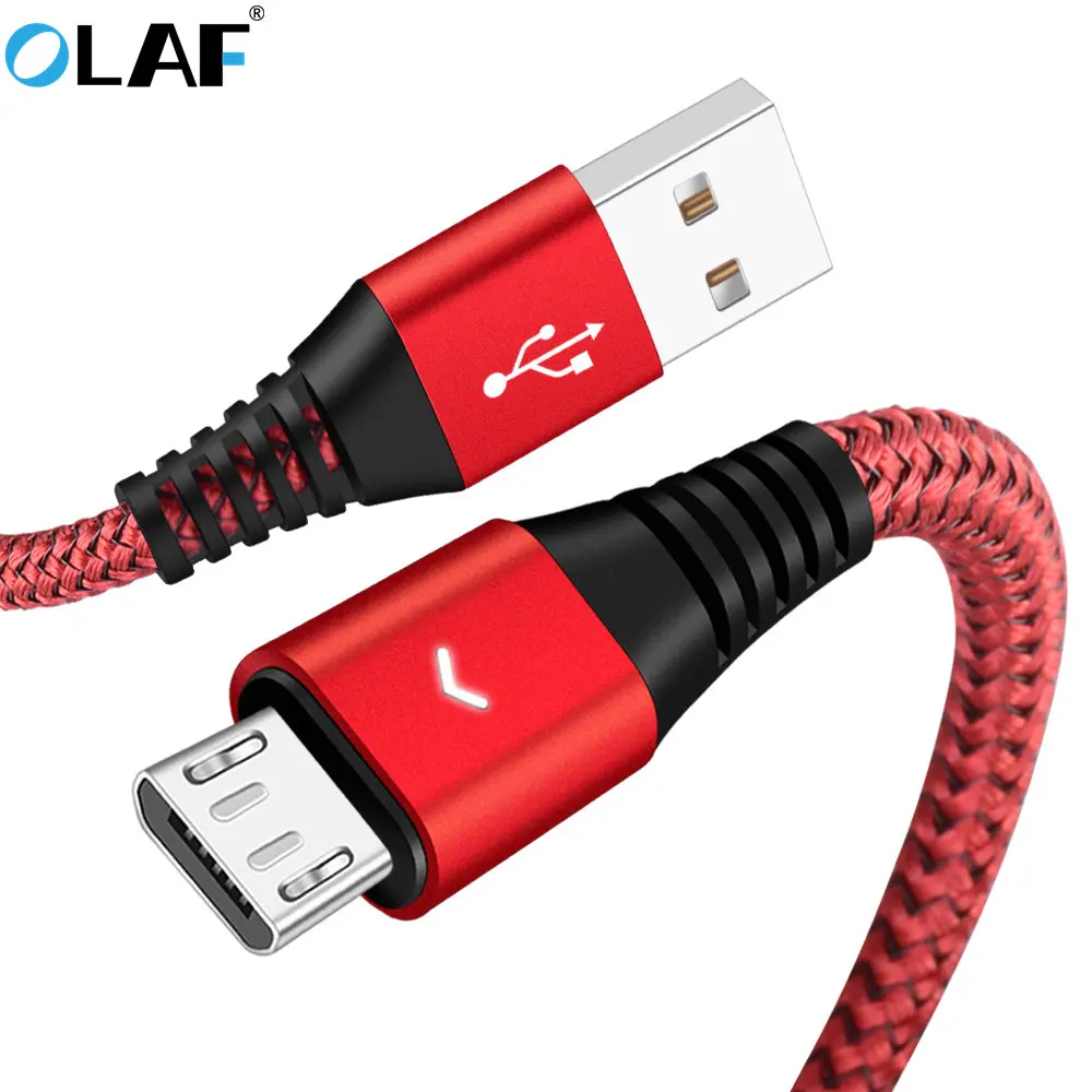 

OLAF Micro USB Cable LED Lighting USB Charger Cable For Samsung S7 Xiaomi Redmi 4X Note 4 Phone Data Reversible Charging Cable