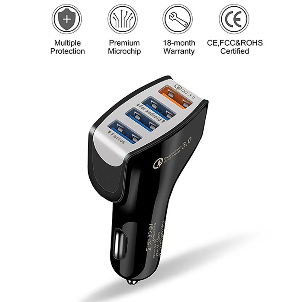 

Quick Charge 3.0 for Car Charger Portable 5V 3.5A Fast Charging 4 USB for Car-Charger For iPhone Samsung iPad Double USB Charger