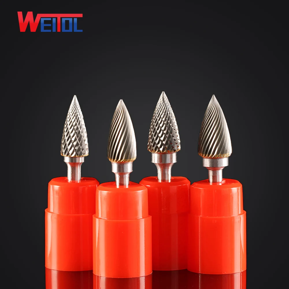 

Weitol 3pcs 1/4 inch 6mm G type carbide rotary files carbide burrs cutter bits engraving tools for grinding metal/wood