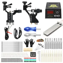 

Tattoo Kits Rotary Tattoo Guns Tattoo Machine Set Power Supply Foot Pedal Needles Grips Body Arts Tattoo Supplies TK202-19