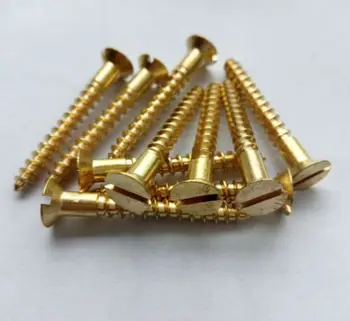 

30Pcs M3 M3.5 10-30mm length brass screws slotted self-tapping screw countersunk self-attack bolts