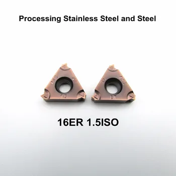 

10pcs 16ER 1.5ISO Threaded Inserts Indexable Tungsten Carbide Threading Lathe Inserts for Threaded Lathe Holder 16ER1.5ISO