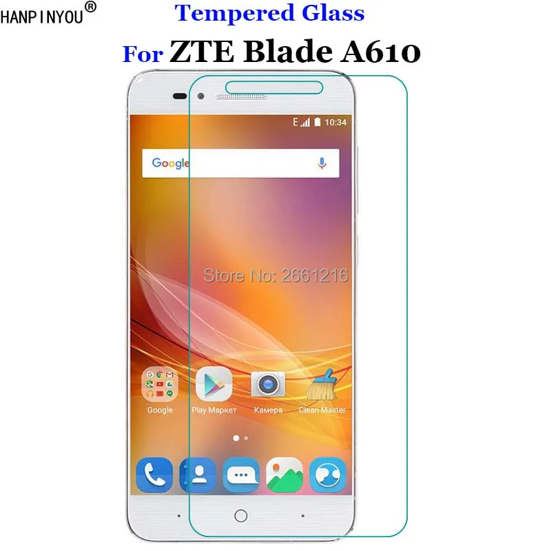 

For ZTE Blade A610 Tempered Glass 9H 2.5D Premium Screen Protector Film For ZTE Blade A610 A 610 BA610 5.0"