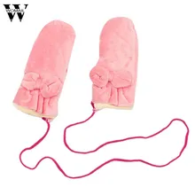 Для женщин бархатные теплые перчатки мягкие наручные толстые варежки полный палец Сенсорный экран перчатки