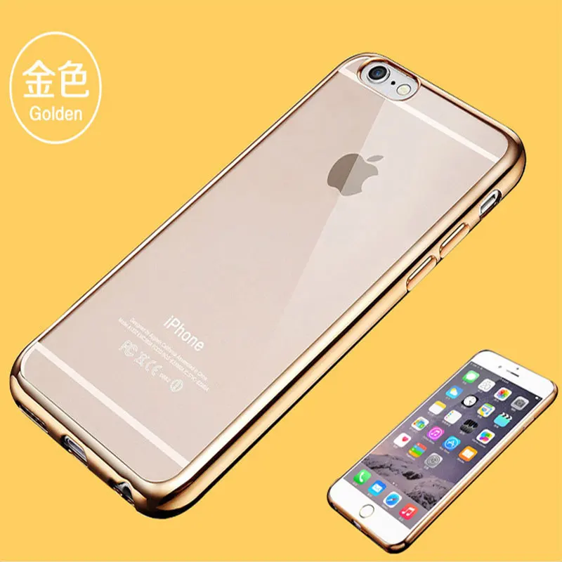 Ультратонкий Прозрачный чехол с покрытием из розового золота для iPhone 6 6S Plus 5 5S SE