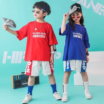 

Children Hip Hop Clothing Oversized T Shirt Tops Casual Shorts for Girls Boys Jazz Dance Costume Ballroom Dancing Clothes Wear