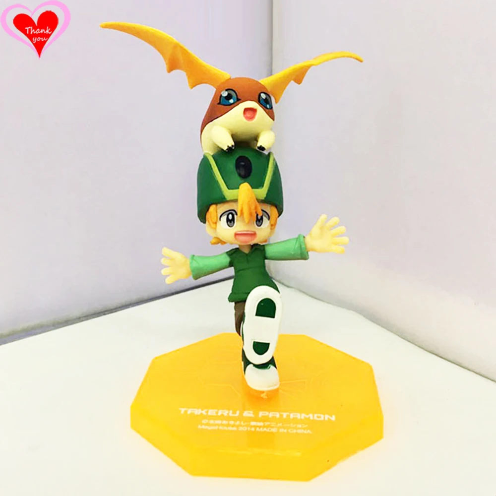 

Love Thank You Digimon Adventure Takeru Takaishi Patamon Pico Devimon 10cm PVC Anime Figure Toy Collection model gift New Hobby