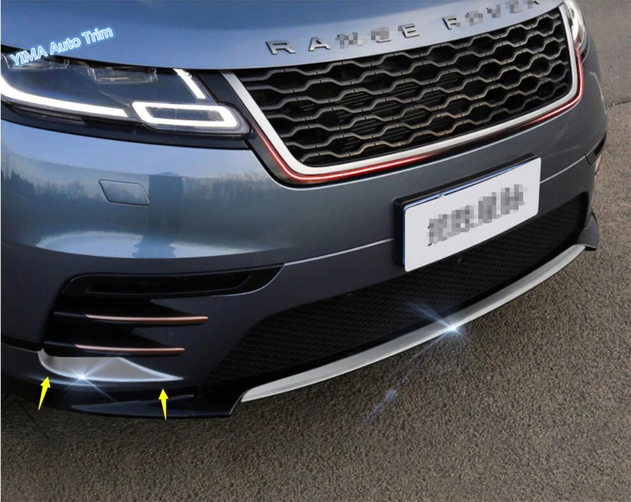

Lapetus Car Styling Bright Front Fog Lights Lamp Frame Cover Trim For Land Rover Range Rover Velar 2018 2019 / Stainless Steel