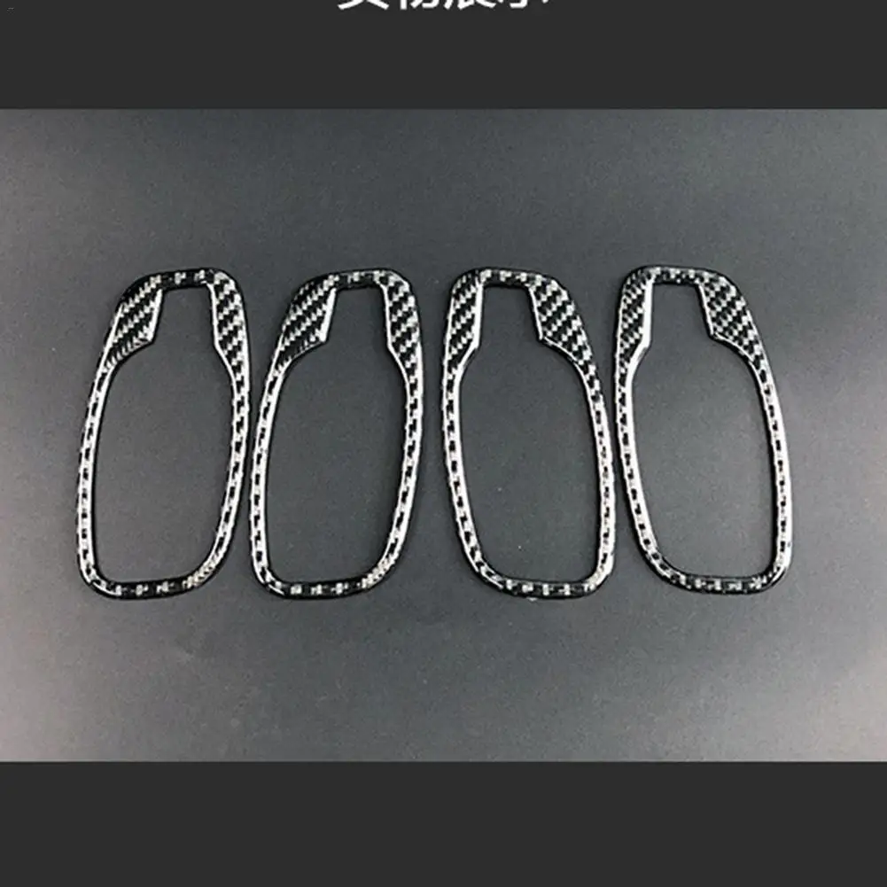 4PCS/Pack Carbon Fiber Door Handle Decorative Frame Cover Trim For BMW 5 Series E60 Car Accessories Christmas Gift | Автомобили и