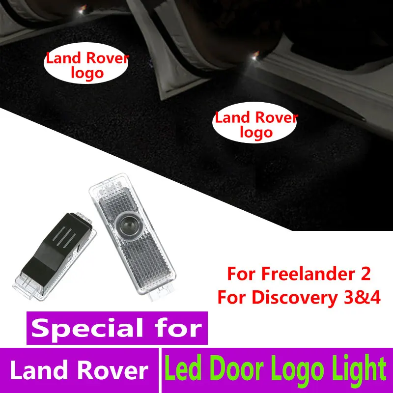 2 шт. логотип свет проектор для LAND ROVER freelander 2 обнаружение 3 4 Подсветка дверей автомобиля Добро пожаловать лампочка освещения подножки аксессуары