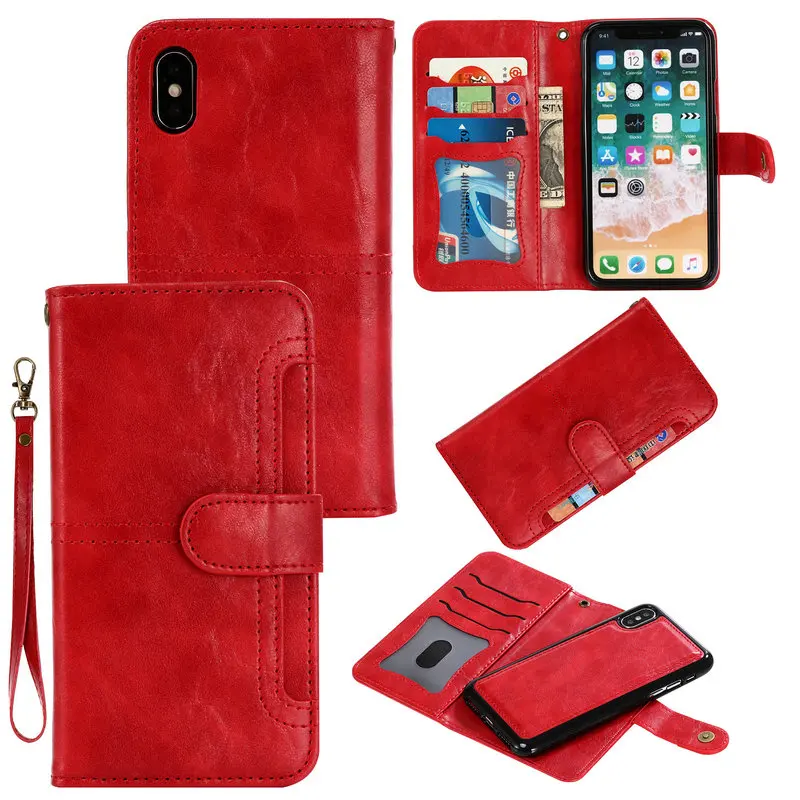 Винтажный кожаный чехол бумажник 2 в 1 для iphone XR XS Max X 8 7 6 6s Plus дневник книга