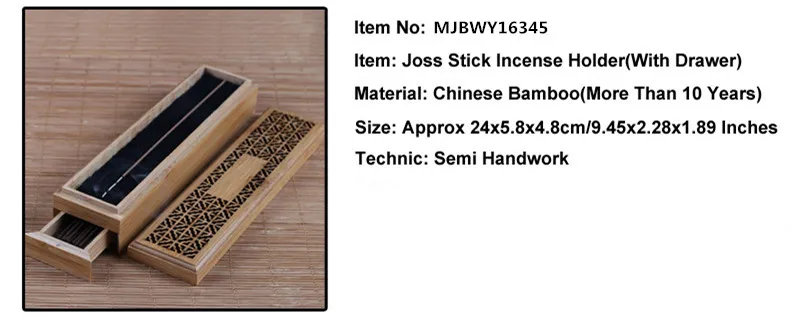 Бамбуковая горелка для благовоний с выдвижным ящиком Zen Joss Stick Cense коробка для хранения полый Деревянный чехол Коробка для палочек для благовоний держатель для йоги/дома/храма