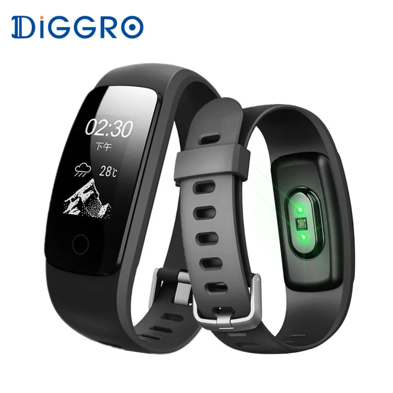 Diggro ID107 PLUS HR Smart Bracelet Heart Rate Monitor Music Remote