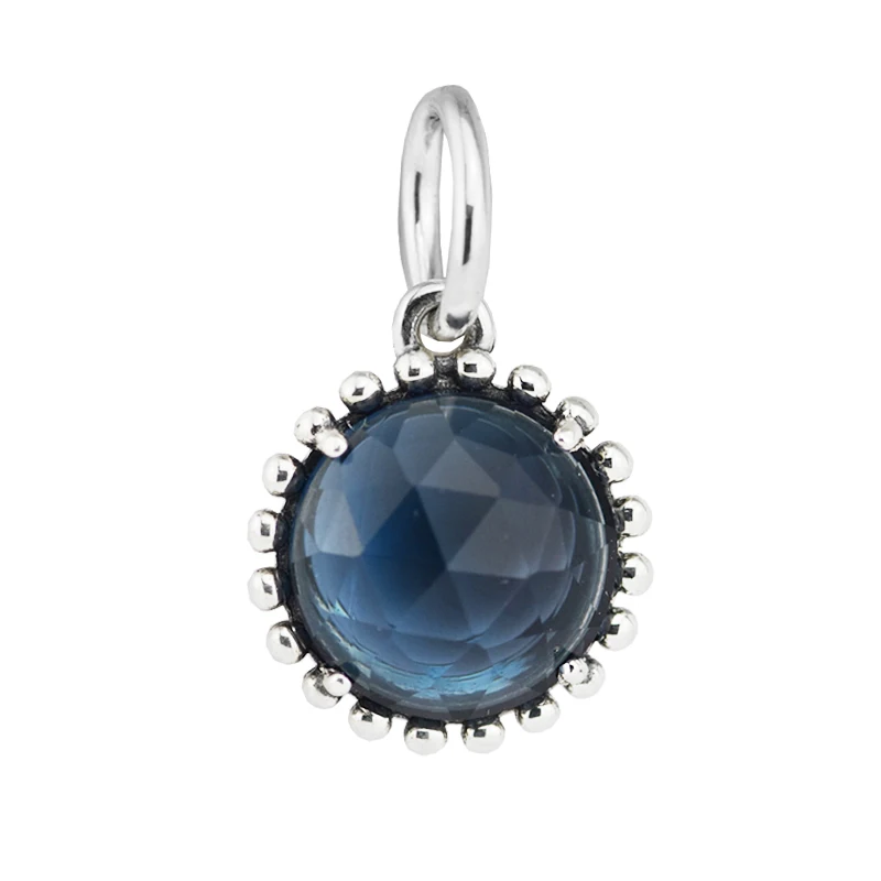 

100% 925 Sterling Silver Dark Blue Dangle Charm Beads for Jewelry Making Fit Bracelets & Necklaces DIY YL078