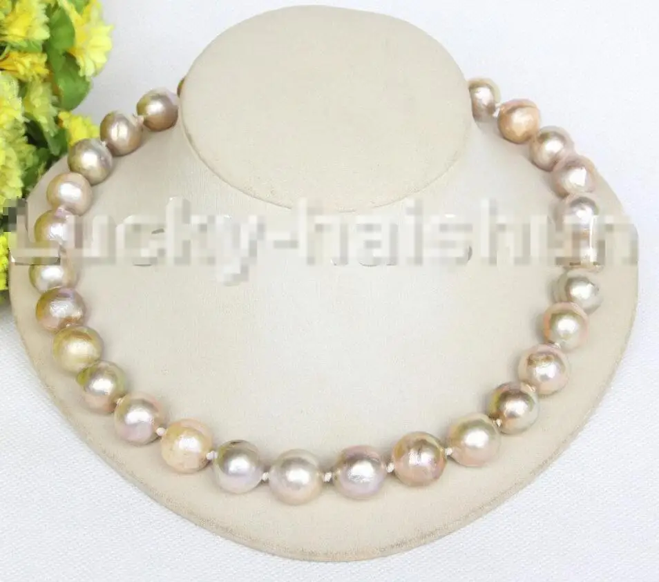 

Hot sale new Style >>>>>NEW Baroque 18" 15mm Multicolor purple Reborn keshi pearl necklace dragon j11164
