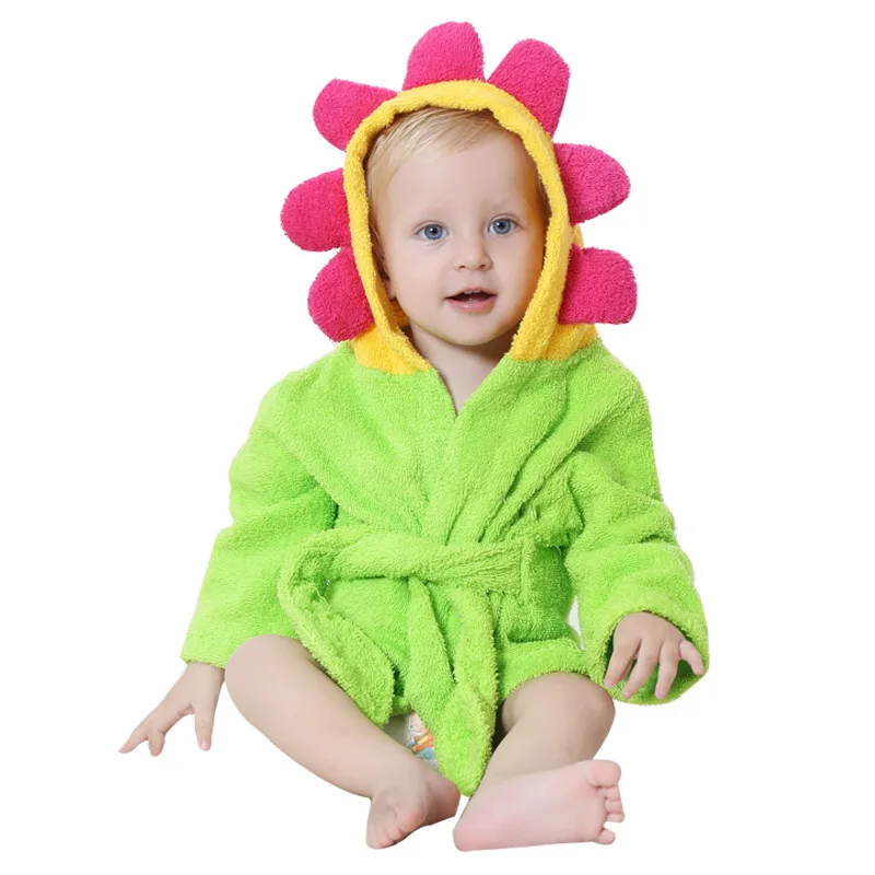 Newborn Baby Bathrobe Cotton Cute Cartoon Fashion Girl Cotton Bathrobe