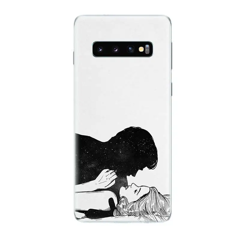 Эскиз пара ТПУ чехол с рисунком для samsung Galaxy A6 A8 плюс A7 A9 J5 J8 J4 J6 2018 искусства по