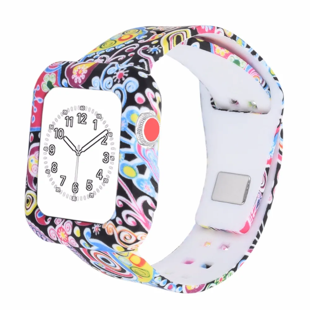 Bemorcabo DIY силиконовый ремешок с защитным чехлом для Apple Watch 38 мм 42 спортивный