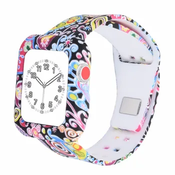

Bemorcabo DIY Silicone Strap with Protective Case for Apple Watch 38mm 42mm,Sport Wrist Band Bracelet for iWatch Series 3/2/1