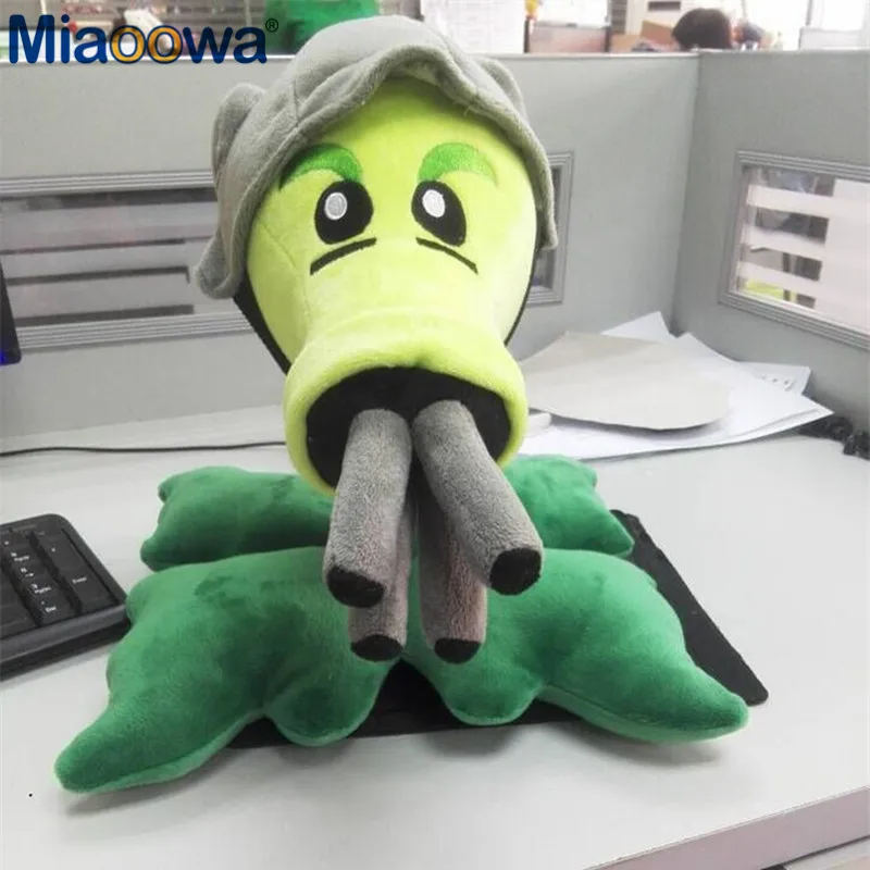 Miaoowa 1pc 12inch 30cm Lovely Plant Vs Zombies PopCap Gatling Peashooter Plush Toys Kawaii Children Gift Cartoon Figure Dolls