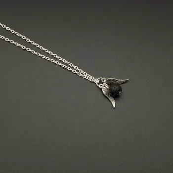 

10pcs) Essential Oil Diffuser Necklace Aromatherapy Jewelry Minimalist Angel Wing Charm Lava Stone Snitch Diffuser Necklace