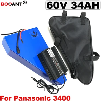 

triangle ebike battery 16S 10P 60V 34Ah 1000W 2000W Electric Bike Lithium Battery for Panasonic NCR18650B cell with 5A Charger