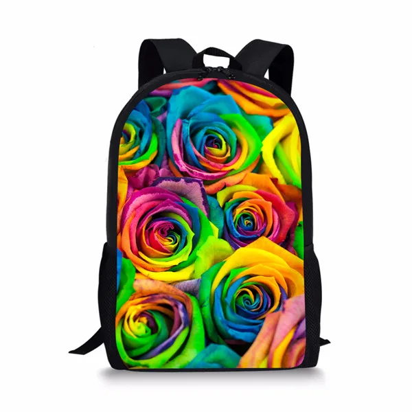 FORUDESIGNS Beautiful Floral Style School Bag for Yong Girls Colorful ...